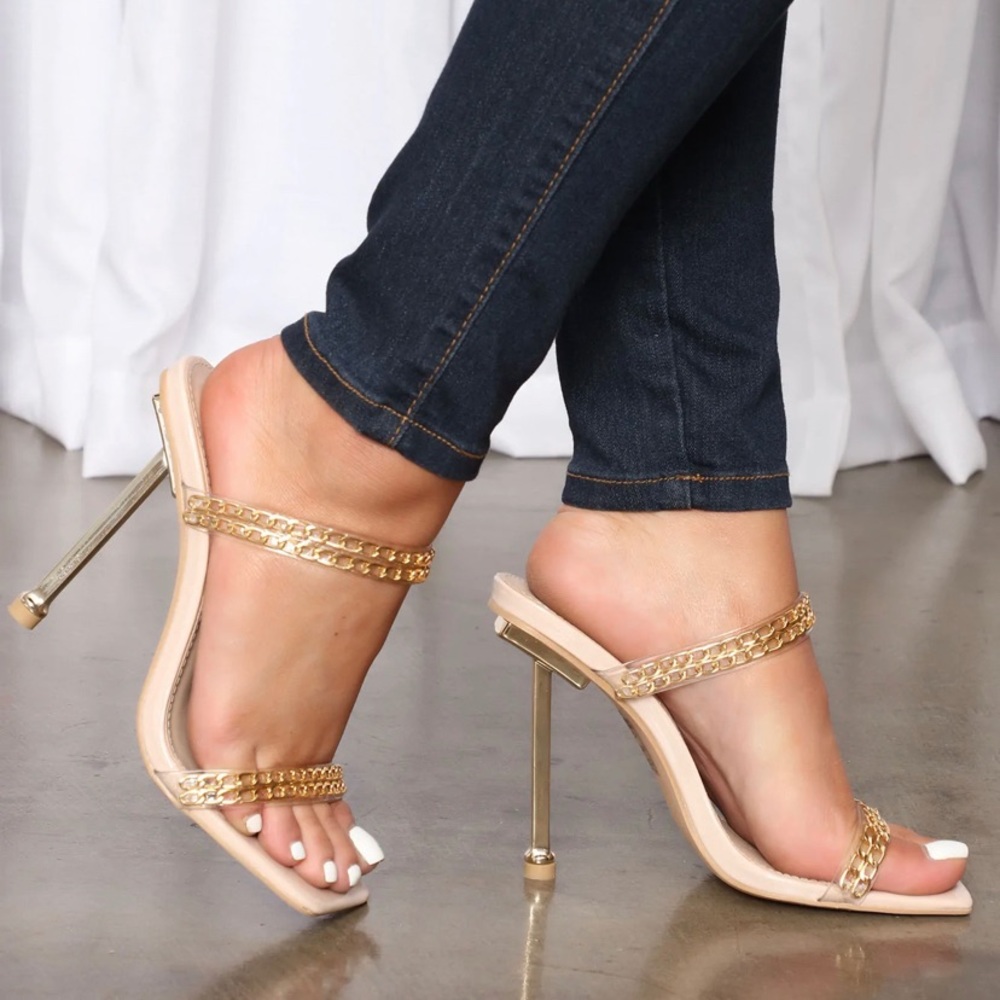 She ready square toe Mules - nude size 11